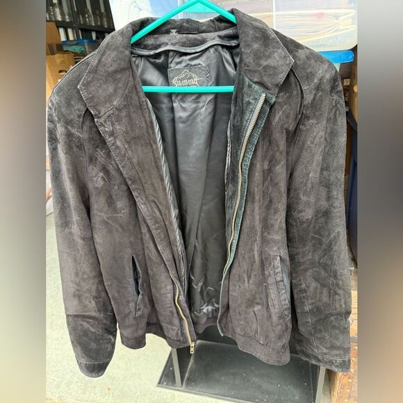 Vintage Other - Vintage Summit Leather Bomber Jacket Men's Black Full Zip size 40 Korea made